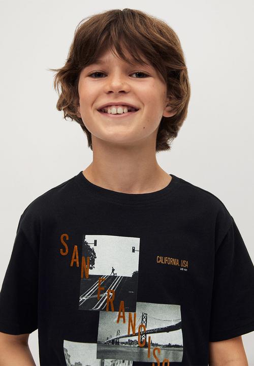 MANGO - T-shirt scene - black
