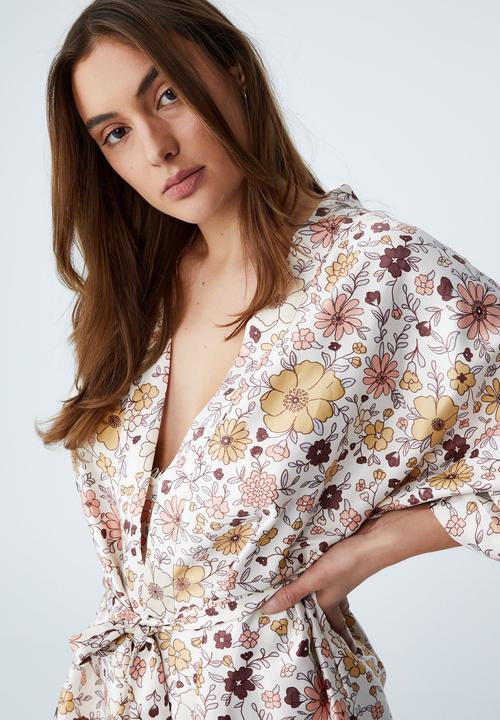 Cotton On - Satin robe - classic 70 s floral