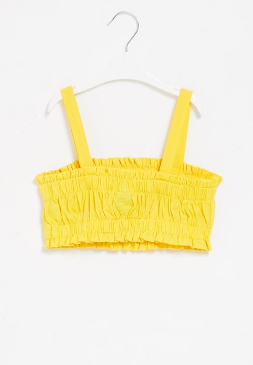 Rebel Republic - Girls elasticated crop top - yellow