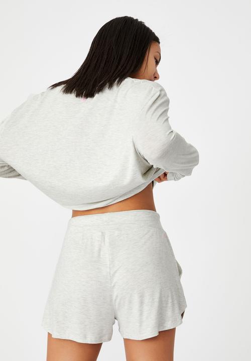 Cotton On - Sleep recovery pocket short - soft grey marle