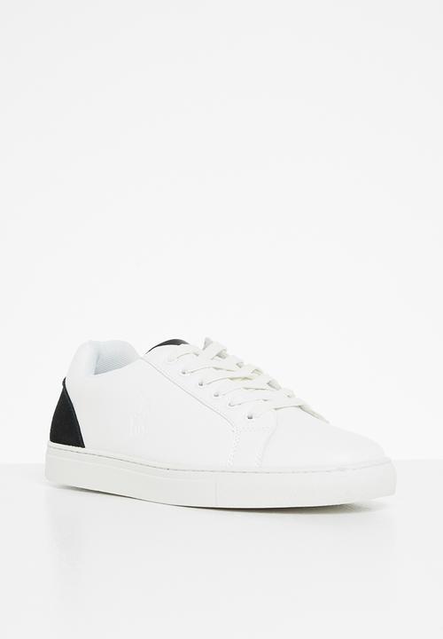POLO - Jamilla pinpunch pony sneaker - white & black
