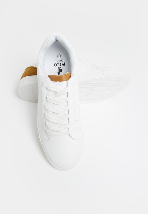 POLO - Jamilla pinpunch pony sneaker - white & tan