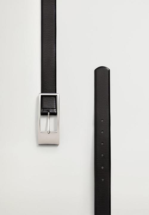 MANGO - Metal buckle belt - black