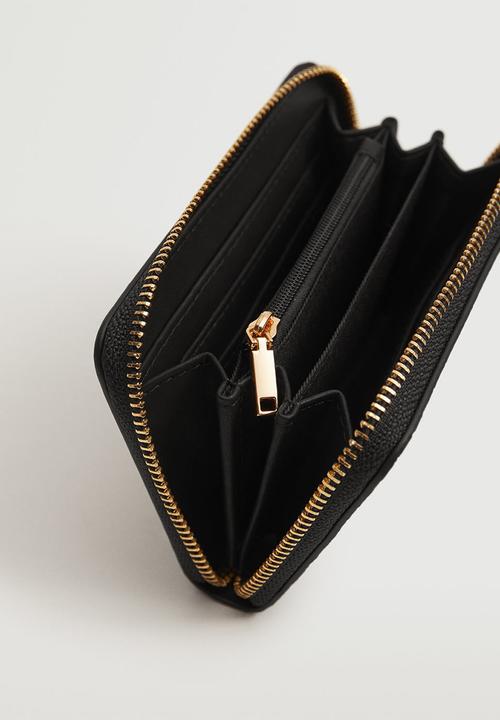 MANGO - Croc-effect wallet - black