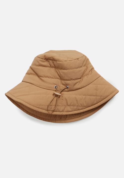 MANGO - Quilted bucket hat - brown