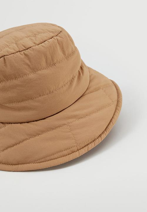 MANGO - Quilted bucket hat - brown