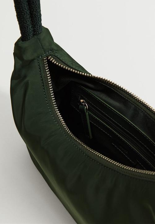 MANGO - Twisted strap baguette bag - green