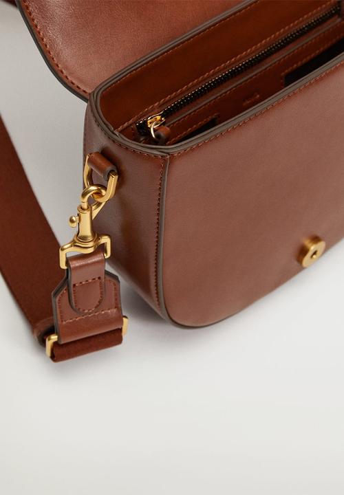 MANGO - Buckled flap bag - brown