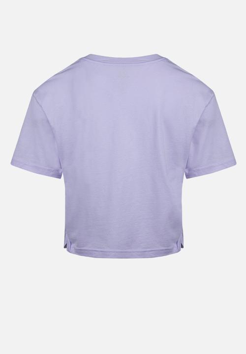 Converse - Converse short sleeve ruched knit top - purple