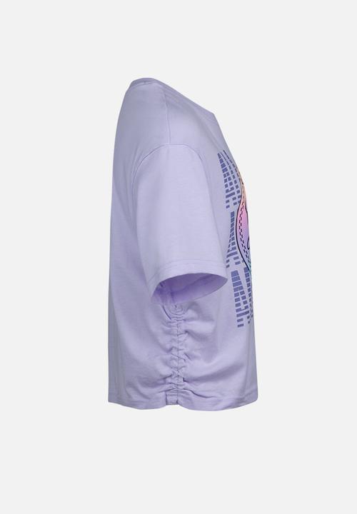 Converse - Converse short sleeve ruched knit top - purple