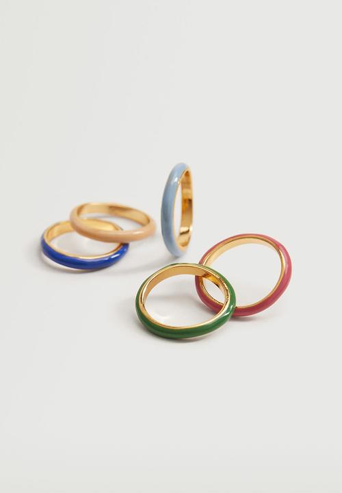 MANGO - Set of 5 combined rings - gold