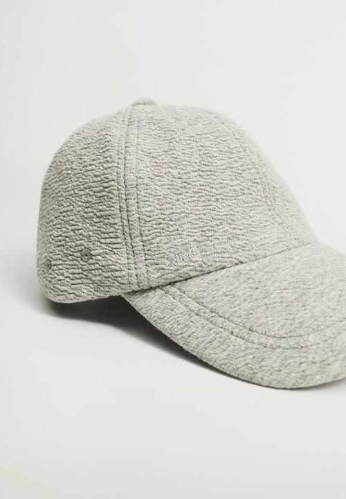 MANGO - Textured cap with visor - light heather grey