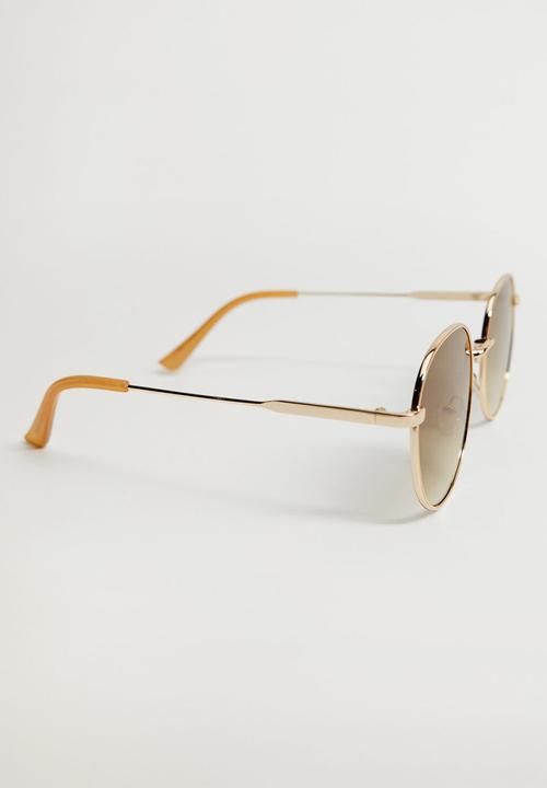 MANGO - Rounded sunglasses - gold
