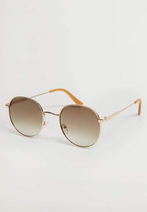 MANGO - Rounded sunglasses - gold