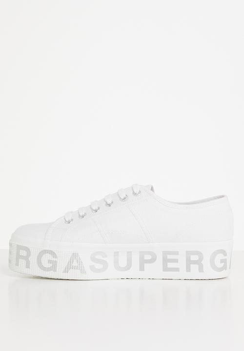 SUPERGA - 2790 cotlettering  bold lettering platfrom - white/silver