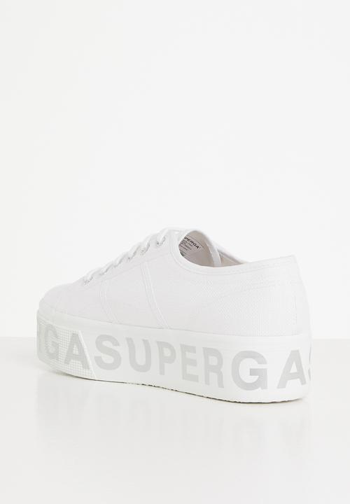 SUPERGA - 2790 cotlettering  bold lettering platfrom - white/silver