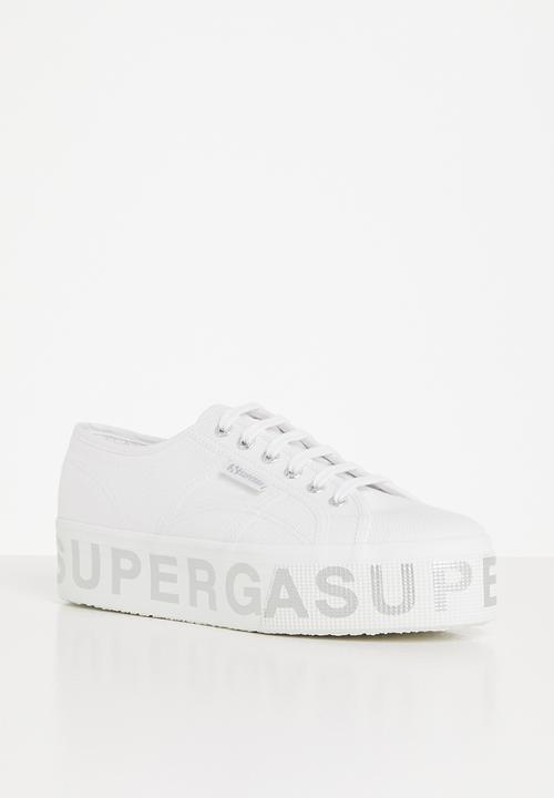SUPERGA - 2790 cotlettering  bold lettering platfrom - white/silver