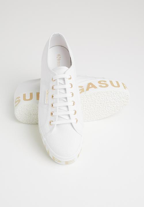 SUPERGA - 2790 cotlettering  bold lettering platfrom - white/platinum