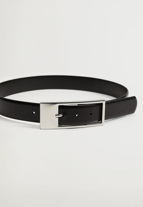 MANGO - Metal buckle belt - black