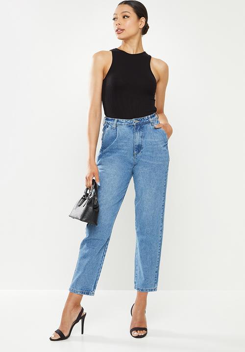 Missguided - Rib racer neck bodysuit - black