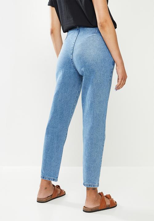 Missguided - Highwaisted oversized jean stonewash - blue