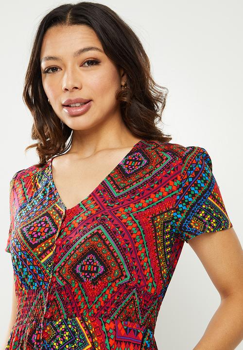 Stella Morgan - Aztec print maxi dress - red