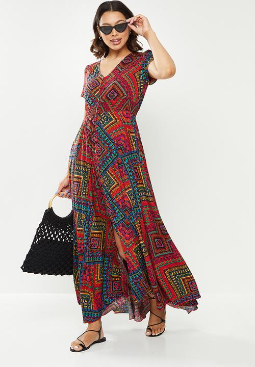 Stella Morgan - Aztec print maxi dress - red