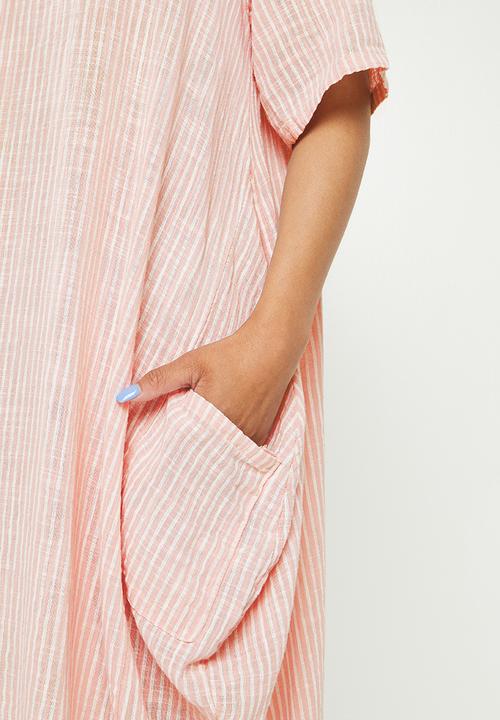 Stella Morgan - Striped detailed midi dress - pink