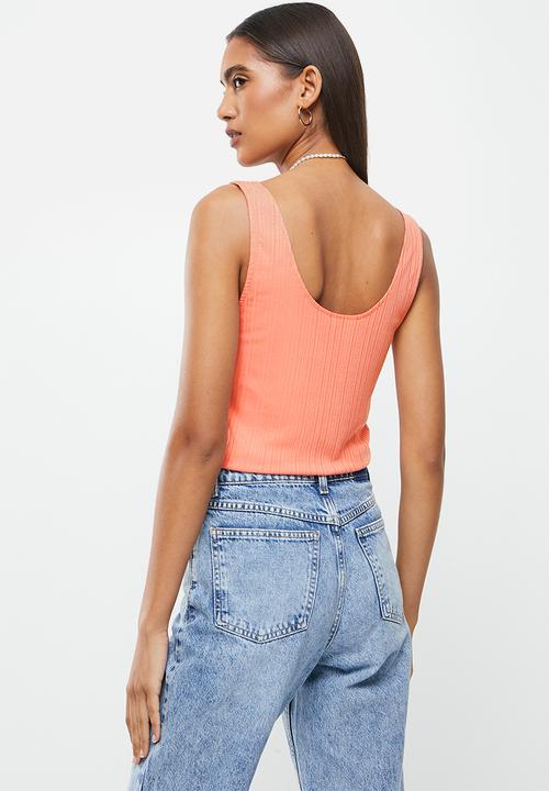 MANGO - Top cintia - coral