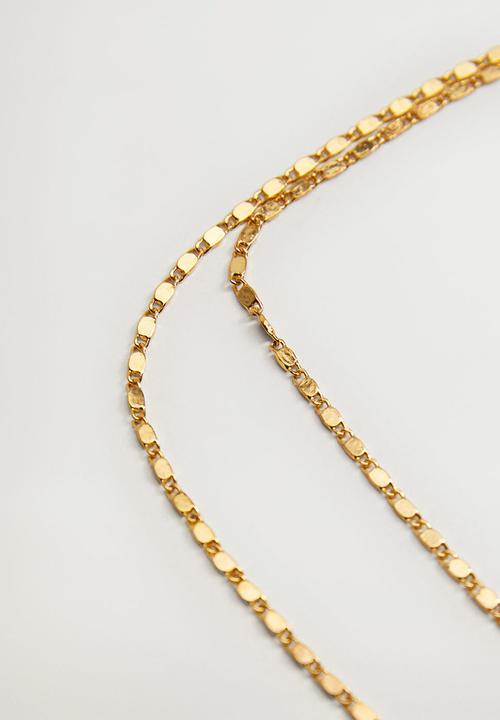 MANGO - Metallic medal necklace / gold