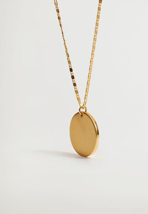 MANGO - Metallic medal necklace / gold