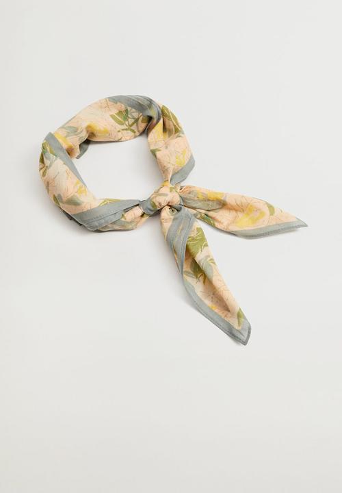 MANGO - Organic cotton scarf - aqua green