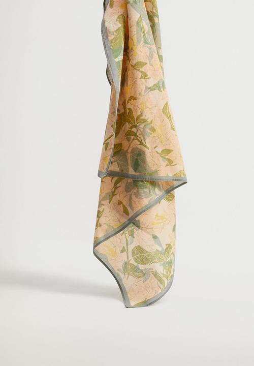 MANGO - Organic cotton scarf - aqua green