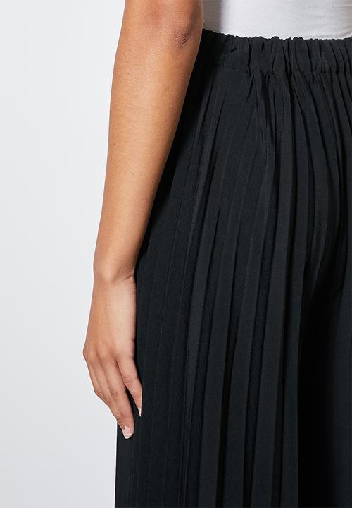 VELVET - Pleated palazzo - black
