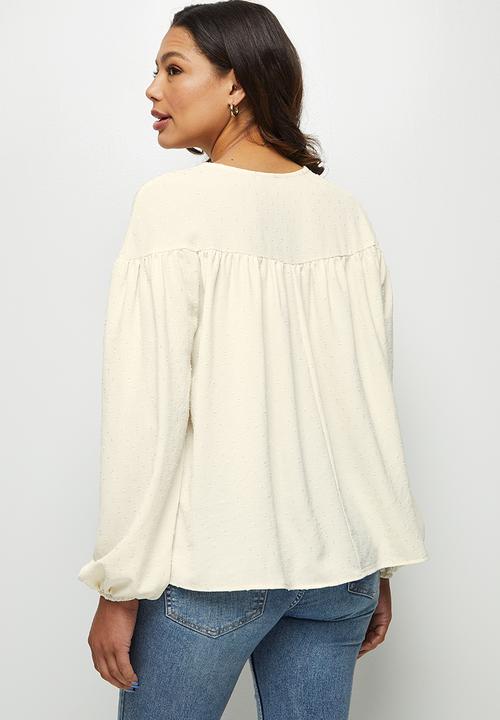 edit - Dobby femme blouse - white