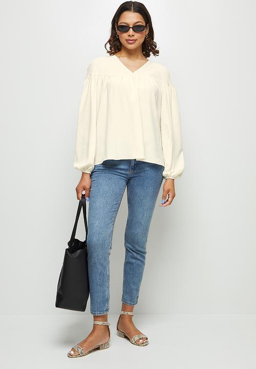 edit - Dobby femme blouse - white