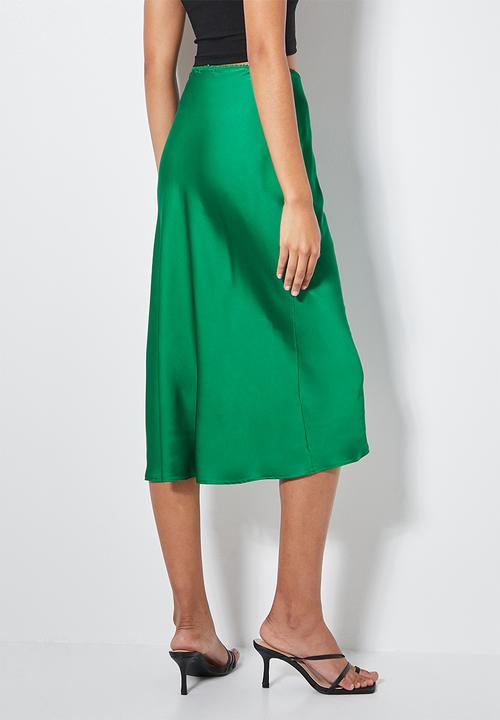VELVET - Pull on slip skirt - emerald