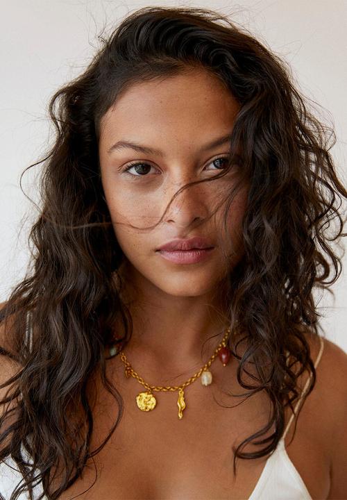 MANGO - Mixed bead necklace \ gold