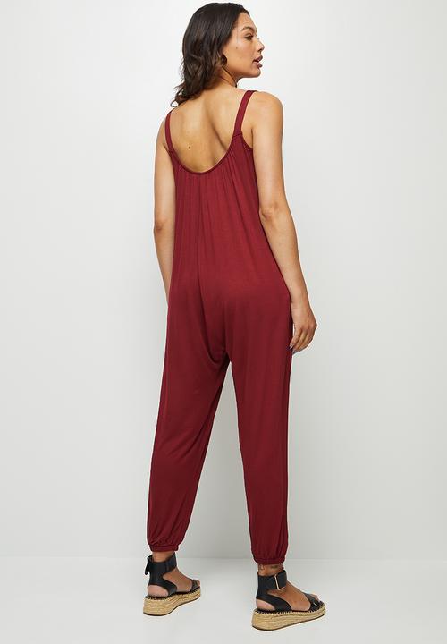 edit - Oversized harem jumpsuit - dark berry