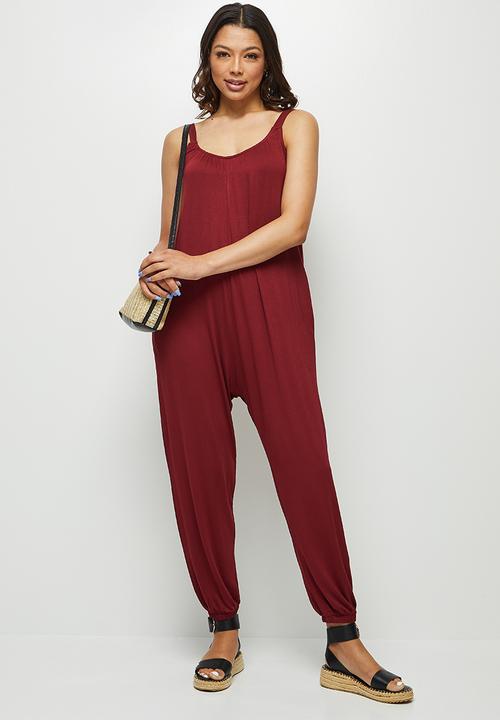 edit - Oversized harem jumpsuit - dark berry