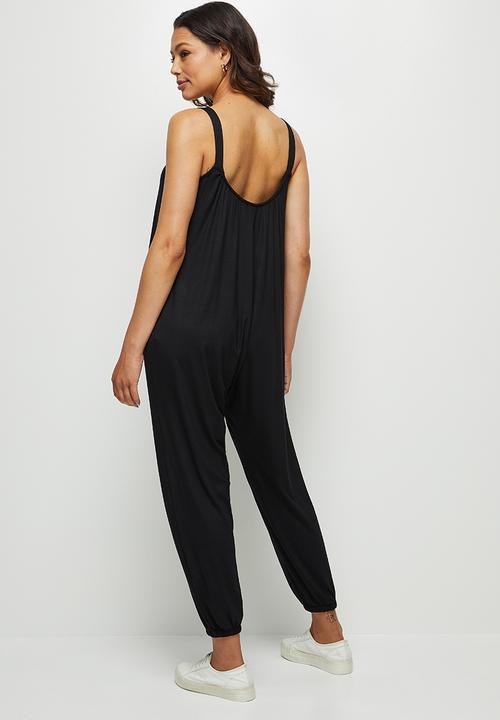 edit - Oversized harem jumpsuit - black