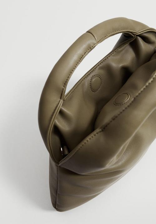 MANGO - Multi-position quilted bag - khaki