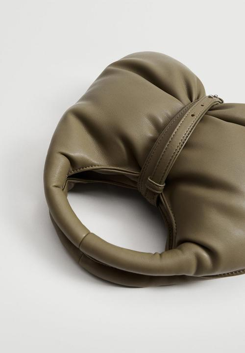 MANGO - Multi-position quilted bag - khaki
