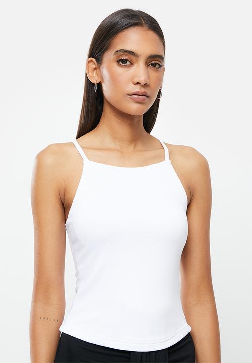 Me&B - Spaghetti binding cami - white