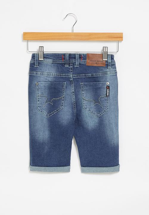 SOVIET - B major boys denim short - blue