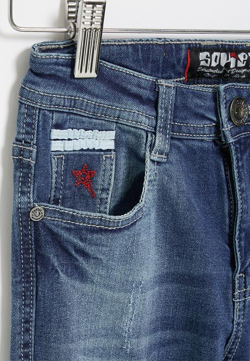SOVIET - B major boys denim short - blue