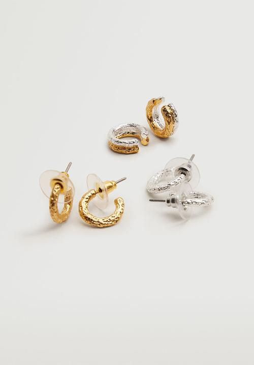 MANGO - Mixed hoop earrings - gold