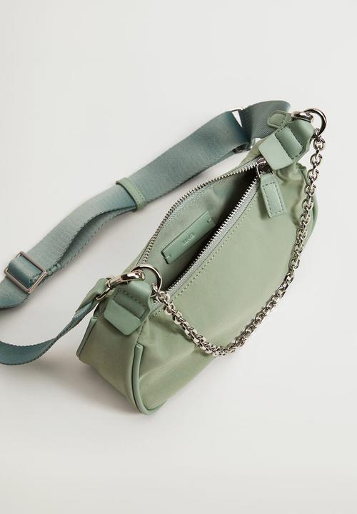 MANGO - Multi-position baguette bag - aqua green