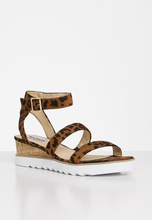 Madison® - Erika ankle strap wedge heel - brown & black 