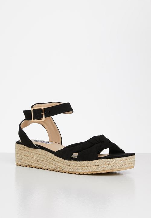 Madison® - Ingrid espadrille flatform sandal - black